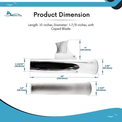 MARINE CITY Adjustable Fishing Rod Holder – Aluminum Flared Weld On (Pack of 2) Marine City Hardware