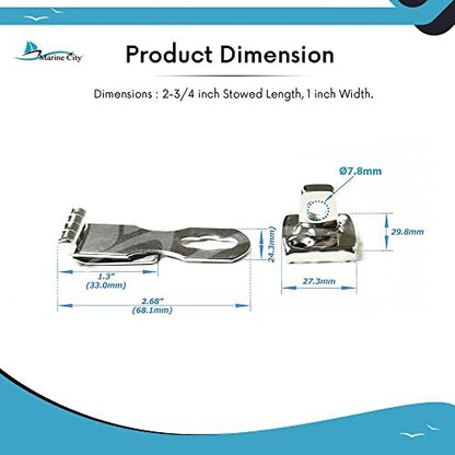 MARINE CITY 316 Stainless Steel Easy Install Door Hasp – Swivel Safety Hasp