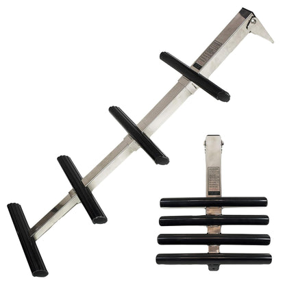 Marine City 4 Step Telescoping Ladder, Stainless Steel, Flip-Up, Anti-Slip Steps Marine City