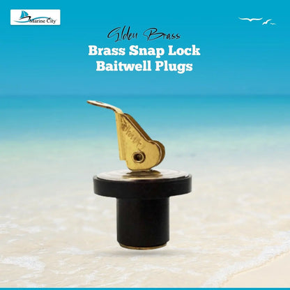 Marine City 1/2” Brass Snap Lock Baitwell Plugs – Drain Plug (Pack of 2) MARINE CITY