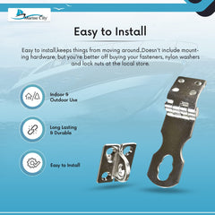 MARINE CITY Stainless Steel Marine Safety Hasp with Fixed Plate – Heavy-Duty