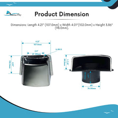 Marine City Intake & Exhaust Cowl Ventilator–304 Stainless Steel, 3” Hose Flange