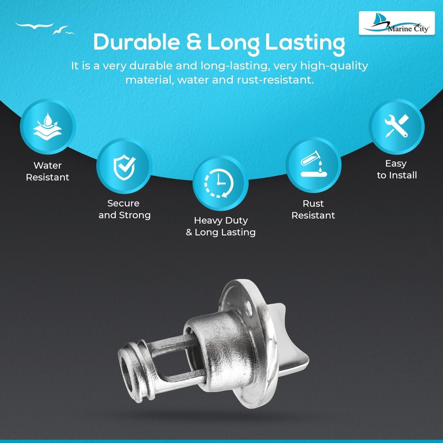 Marine City 316 Stainless Steel Waterproof Oval Drain Plug – Fits 1" Hole Marine City Hardware