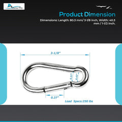 Marine City Clip Snap Hook with Ring 3-1/8