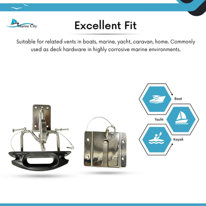 MARINE CITY Quick Release Snap Davits Set – 304 Stainless Steel (Pack of 2)