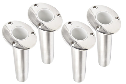 Marine City Stainless Steel Flush-Mount Fishing Rod Holder with Drain (4 Pcs)