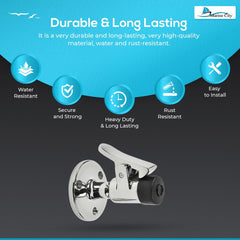 Marine City Juego de tope y cierre de puerta de acero inoxidable 316 - L: 2,5 pulgadas, base: 2 pulgadas