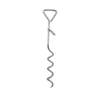 MARINE CITY Ground Anchor with O-Ring, 304 Stainless Steel, 18-inch Spiral Design for Boat Mooring, Tents, and Beach Use