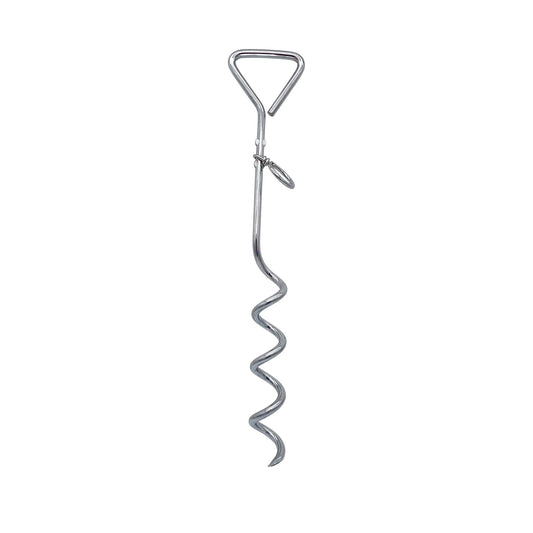 MARINE CITY Ground Anchor with O-Ring, 304 Stainless Steel, 18-inch Spiral Design for Boat Mooring, Tents, and Beach Use