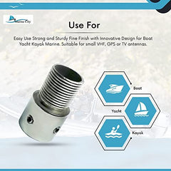 Marine City 1-Inch Tube Mount Antenna Base – 304 Stainless Steel for Boats