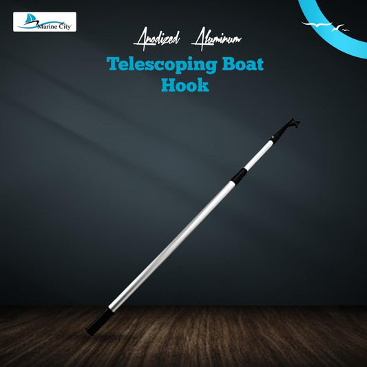 Marine City 3-Step Telescoping Boat Hook – Anodized Aluminum, Adjustable Marine City Hardware