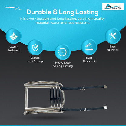 Marine City 4-Step Telescoping Boat Ladder – 316 Stainless Steel, Curved R10” MARINE CITY
