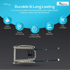 Marine City 4-Step Telescoping Boat Ladder – 316 Stainless Steel, Curved R10”