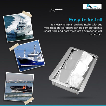 Marine City Stainless Steel 3-Slot Louvered Vent – Mirror Finish, 8-1/4” Length Marine City