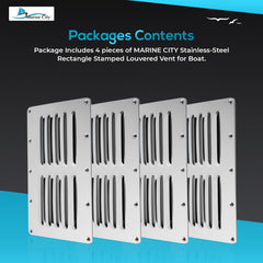Marine City Ventilación con rejilla estampada rectangular de acero inoxidable de 9-1/8