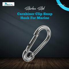 Marine City Carabiner Clip Snap Hook with Ring – 2-3/8” Stainless Steel (4 Pcs)