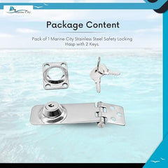 MARINE CITY Stainless Steel Marine Safety Locking Hasp – Corrosion-Resistant