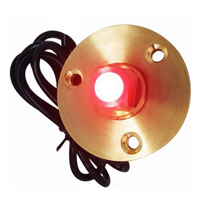 Marine City Underwater LED Light Brass Drain Plug – 12V LED, for Boat (Red) Marine City