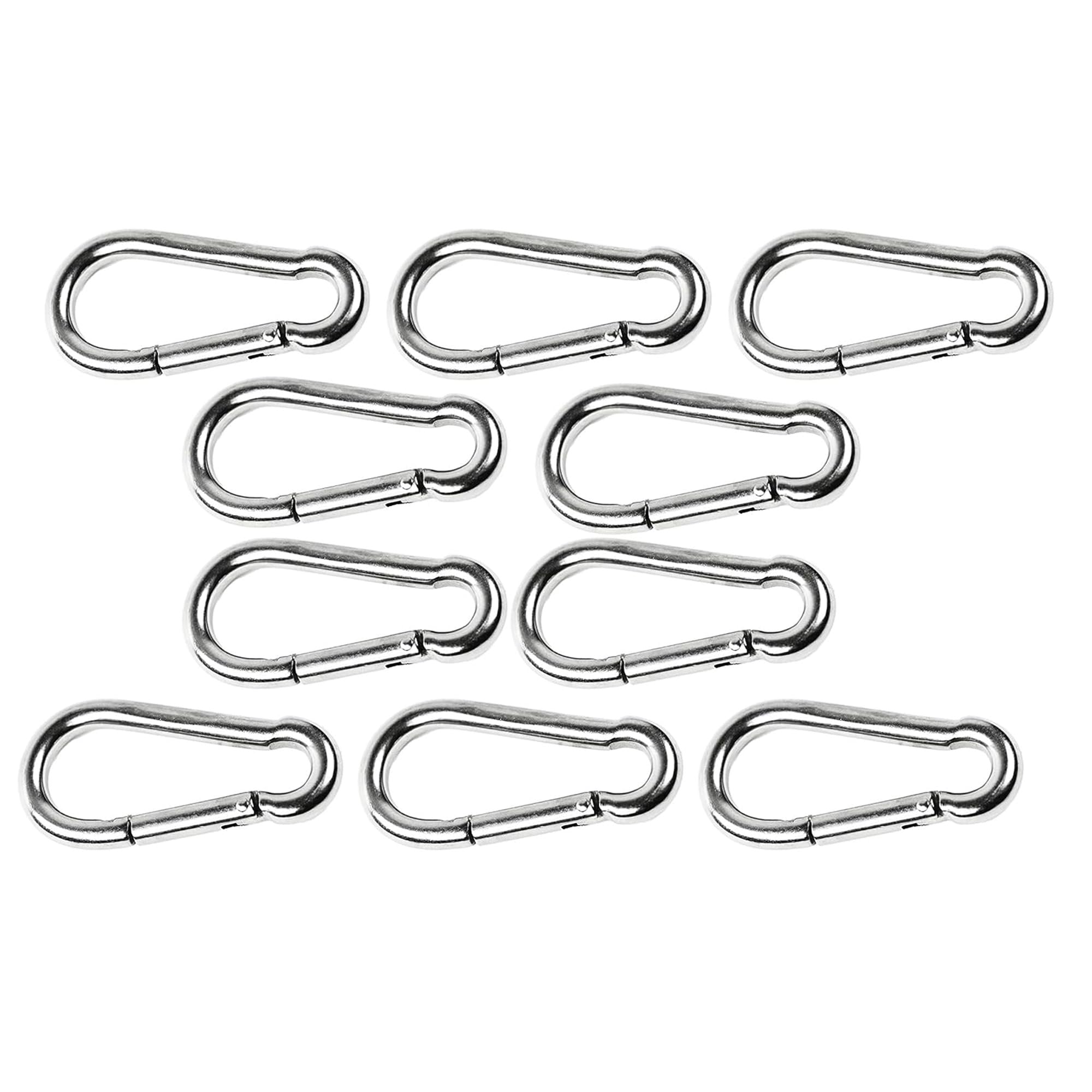Marine City 316 Mosquetones de acero inoxidable de 4 pulgadas/gancho de presión para escalada, pesca, senderismo (10 unidades) 