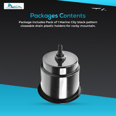 Marine City Closeable Drain Cup Holder – Flush Mount Polypropylene, Fits 30 oz