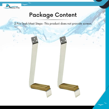 Peldaños de mástil de acero inoxidable/teca para velero Marine City