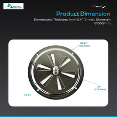 Marine City Ventilación de mariposa redonda marina de acero inoxidable de 6