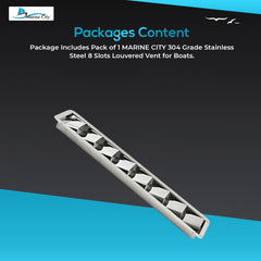 Marine City Ventilación con rejilla de acero inoxidable con 8 ranuras, 16-13/16” × 3” × 1-1/4” (1 unidad) 