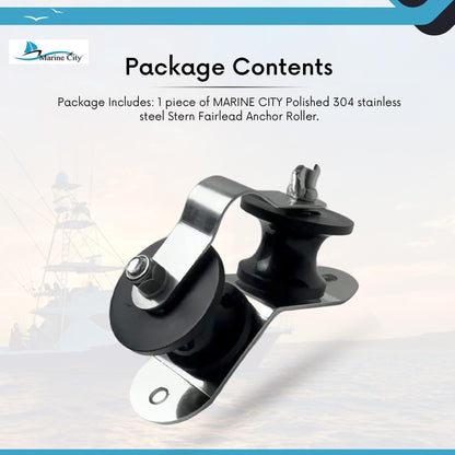Marine City Stern Fairlead Anchor Roller – 6-1/4 Inches 304 Stainless Steel Marine City