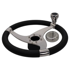 Marine City Sports 3-Spoke Steering Wheel – 316 Stainless Steel, 13-1/2 Inch