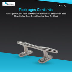Marine City Open Base Cleat – 316 Stainless Steel, Heavy Duty 4