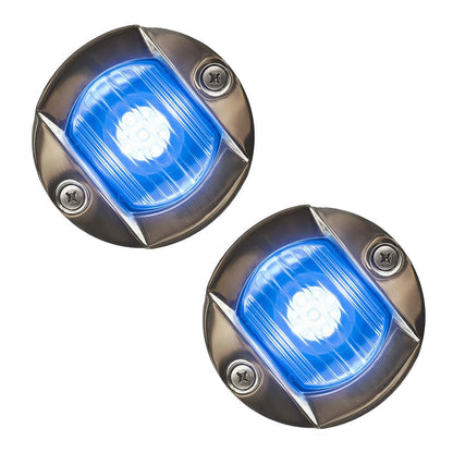 Marine City Acero inoxidable impermeable 3 pulgadas montaje empotrado precaución LED azul (12 V 18 W)