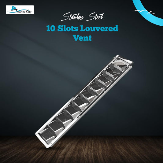Marine City Ventilación con rejilla de acero inoxidable con 10 ranuras: 20-13/16” × 4-7/16” × 1-1/2”