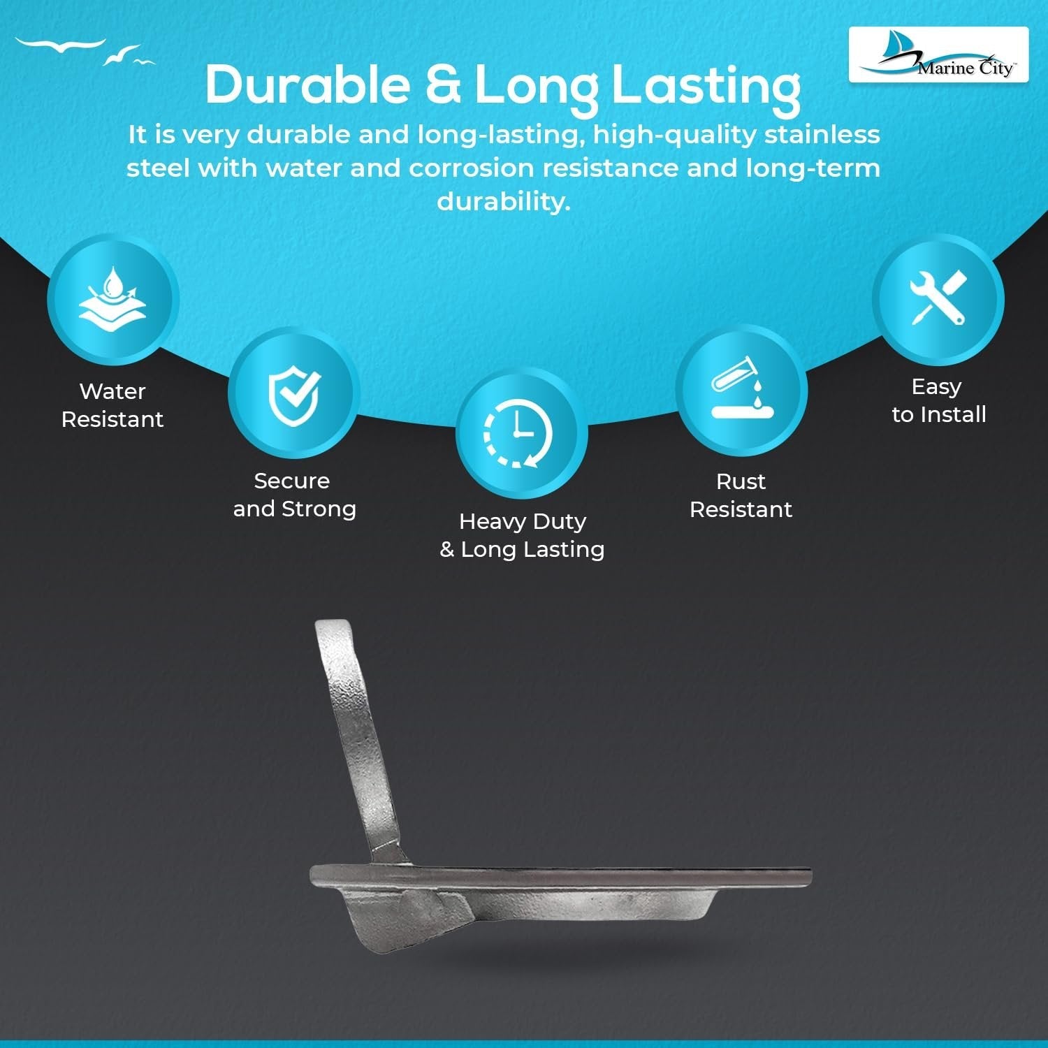Marine City Locker Lift Pull Ring Handle – 316 Stainless Steel, 4-Point Fixing Marine City Hardware