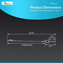 Marine City 304 Stainless Steel Bimini Top Quick Release Pin with Cable