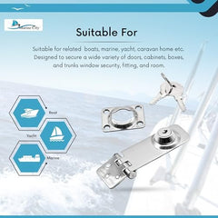 MARINE CITY Stainless Steel Marine Safety Locking Hasp – Corrosion-Resistant