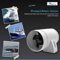 Marine City 12V 3-Inch Hose Bilge Blower – Injection Molded ABS, 158 CFM