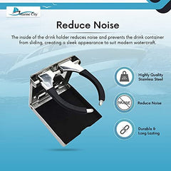 Marine City Stainless Steel Multi-Functional Adjustable Small Folding Cup Holder