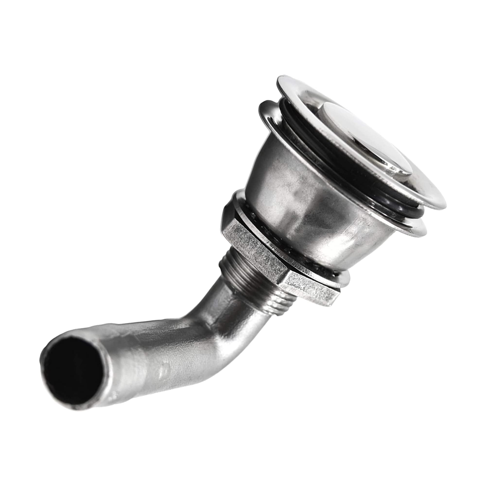 Marine City 90° Fuel Tank Vent – Stainless Steel, Fits 5/8” Hose, Removable Cap