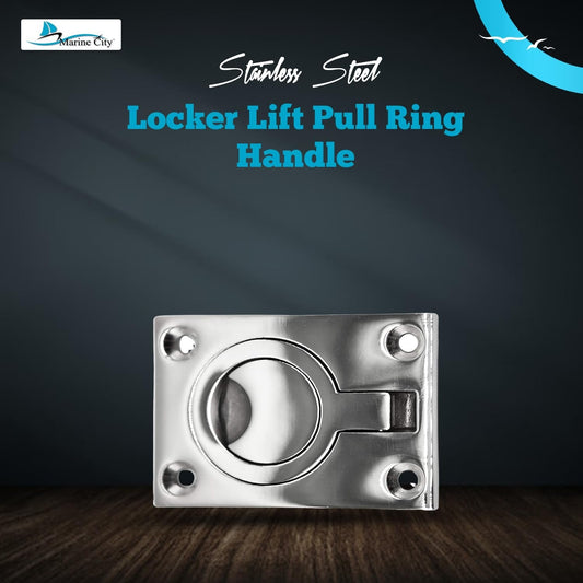 Marine City Locker Lift Pull Ring Handle – 316 Stainless Steel, 4-Point Fixing Marine City Hardware