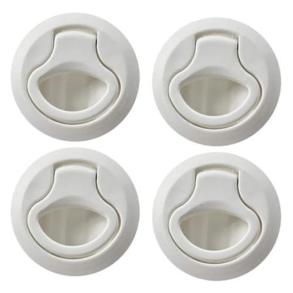 Marine City 2-2/5" Nylon White Round Hatch Flush Pull Stem Latch