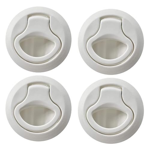 Marine City 2-2/5" Nylon White Round Hatch Flush Pull Stem Latch