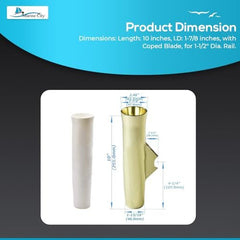 Marine City Gold Powder Coated Aluminum Flared Weld-On Fishing Rod Holder