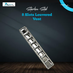 Marine City Ventilación con rejilla de acero inoxidable con 8 ranuras, 16-13/16” × 3” × 1-1/4” (2 piezas) 