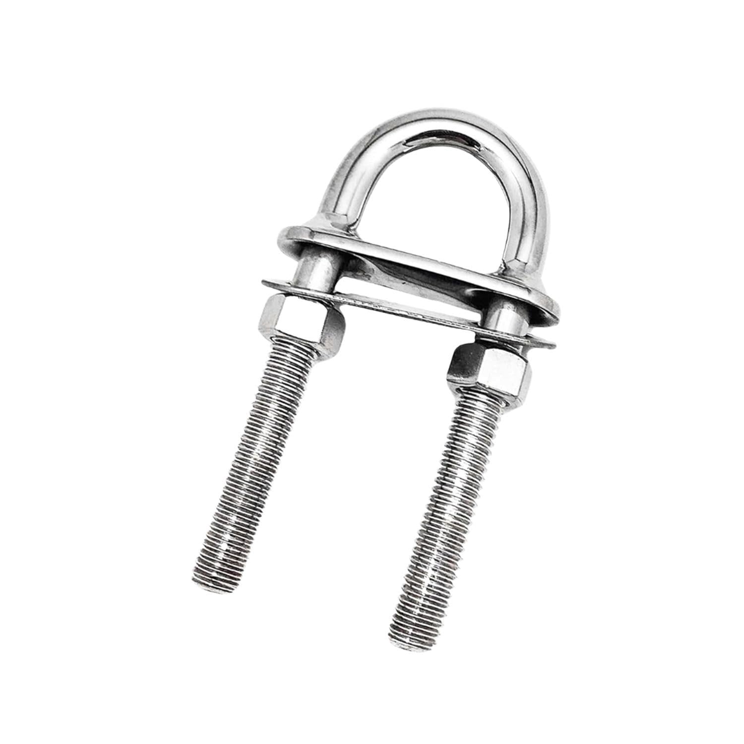 Marine City 3/8" Bow Eye U-Bolt with Welding Plate–304 Stainless Steel 4" Length