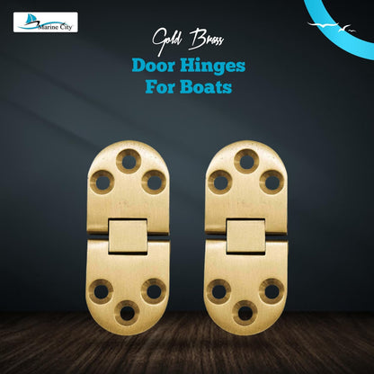 Marine City Hidden Hatch Hinges – Brass 180° Flush Mount, 2-13/16” (Pack of 2)