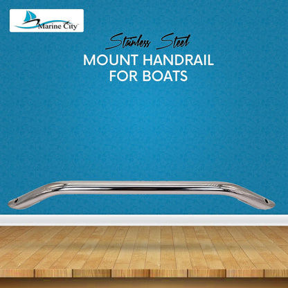 MARINE CITY Stainless-Steel Round Tube Marine 18" Mount Handrail for Boat MARINE CITY