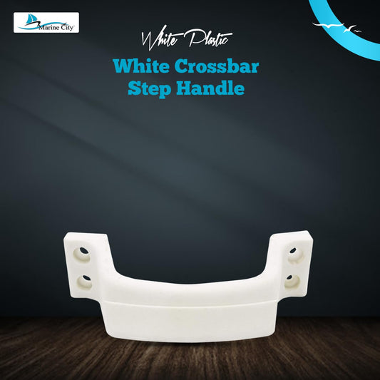 Marine City White Plastic Transom Step Handle – 6-3/8” Width, Glass-Reinforced