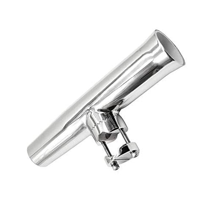 Marine City Stainless Steel Adjustable Clamp-On Fishing Rod Holder–Mirror Finish Marine City