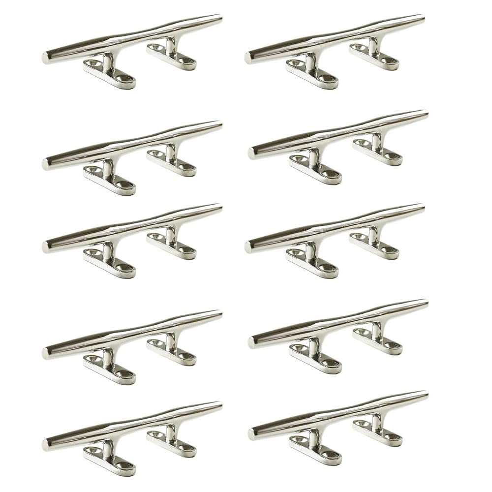 Marine City Deck Mooring Rope Tie Cleat Herreshoff Style Stainless Steel (10 Pcs)