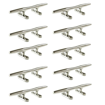 Marine City Deck Mooring Rope Tie Cleat Herreshoff Style Stainless Steel (10 Pcs)